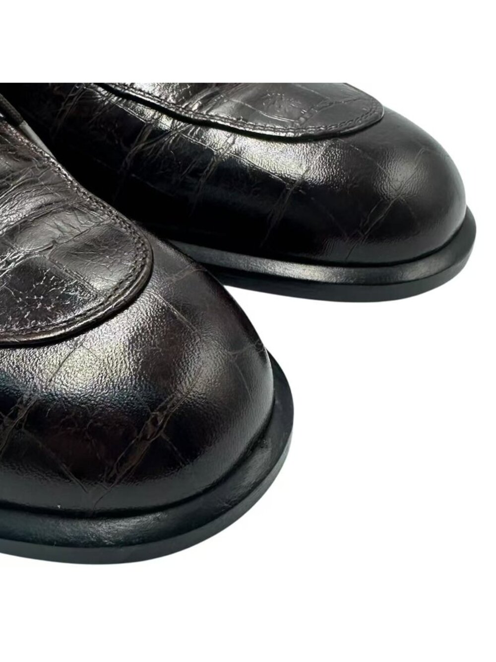 Celine Loafers Leather Croco Pattern 36.5 Brown - Picture 4 of 8